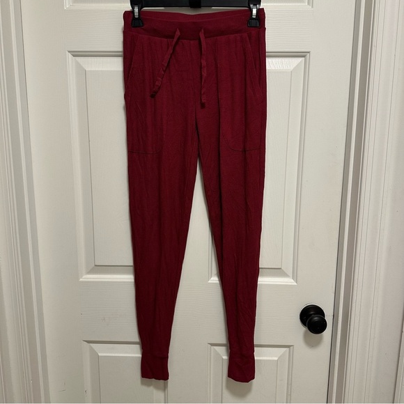 Posh Peanut Red Waffle Knit Bamboo Lounge Pants Size Small - Picture 1 of 3